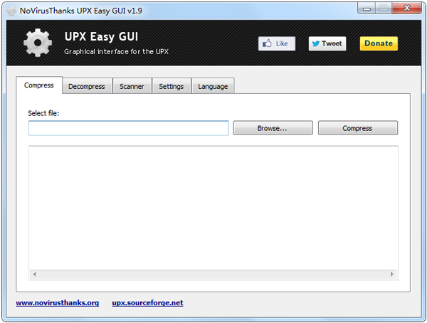 NoVirusThanks UPX Easy GUI(PE�ļ�ѹ������) V1.9 ��ɫ��