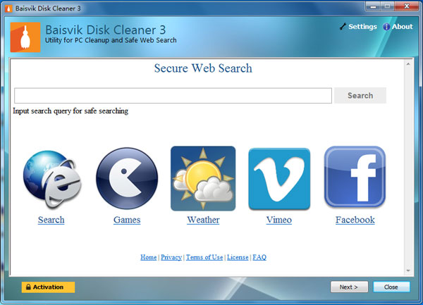 ɾ��ϵͳ��ʱ�ļ�����(Baisvik Disk Cleaner) V3.2.6.44