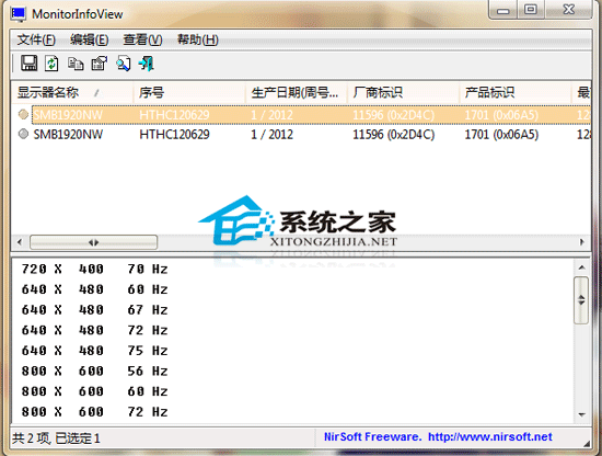 MonitorInfoView V1.03 ������ɫ��