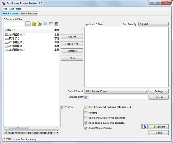 FastStone Photo Resizer(ͼ��ת������) V3.5 Ӣ����ɫ��